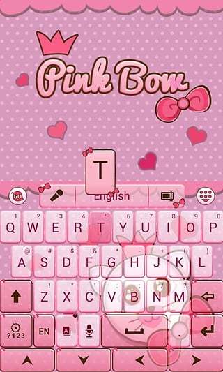 Pink Bow GO Keyboard Theme截图6