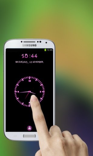 Pink Clock Screen Lock截图2