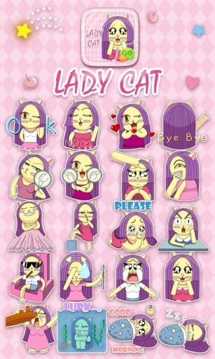 GO SMS PRO LADY CAT STICKER截图1