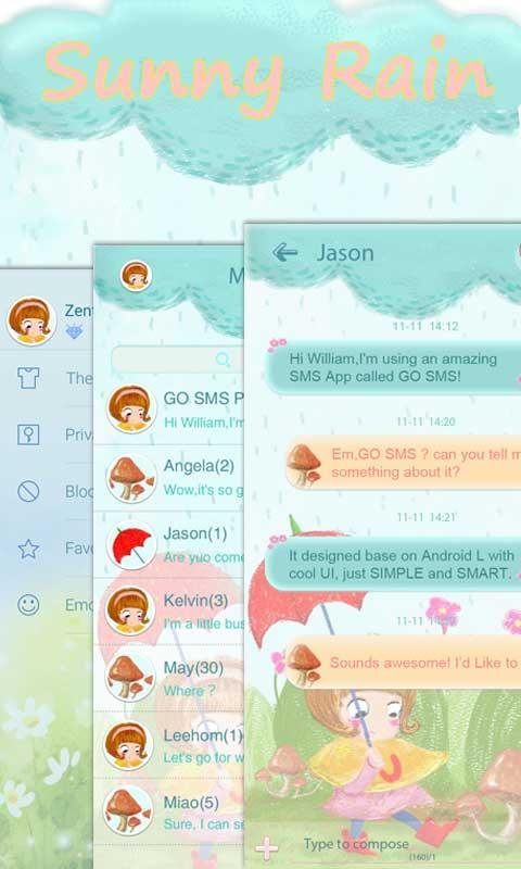 GO SMS SUNNYRAIN THEME截图9