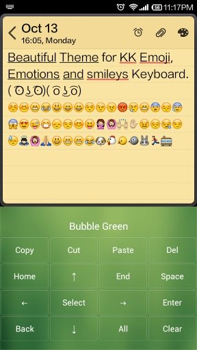 Bubble Green Emoji Keyboard截图2