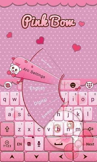 Pink Bow GO Keyboard Theme截图1