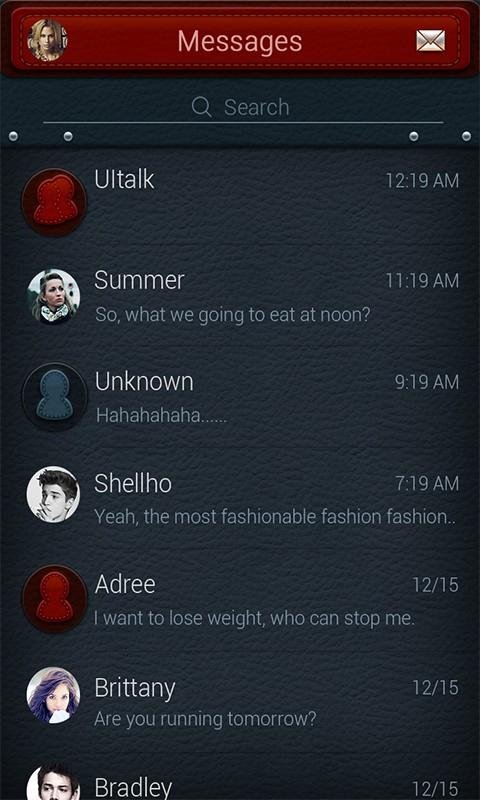 FREE - GO SMS LEATHER THEME截图9