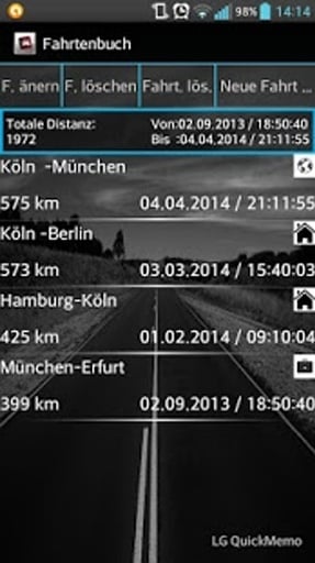 RideLog Demo - Fahrtenbuch截图2