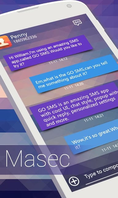 GO SMS Pro Masec Theme EX截图3