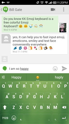 Bubble Green Emoji Keyboard截图4