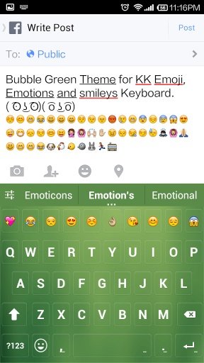 Bubble Green Emoji Keyboard截图3