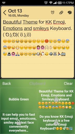 Bubble Green Emoji Keyboard截图6