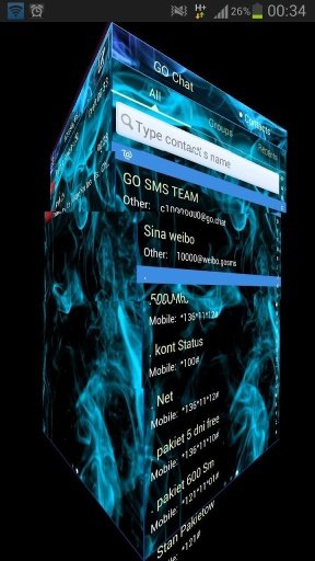 GO SMS Theme Blue Fire截图3
