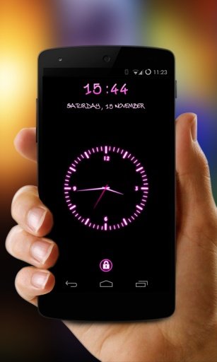 Pink Clock Screen Lock截图5