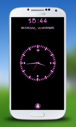 Pink Clock Screen Lock截图3