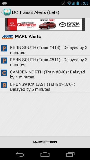 DC Transit Alerts (Beta)截图3