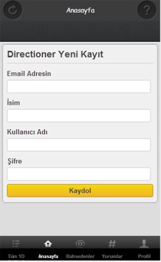 One Direction Turkey Mobil App截图2