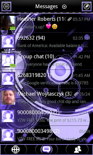 Purple ICS Bubblegum GO SMS截图6