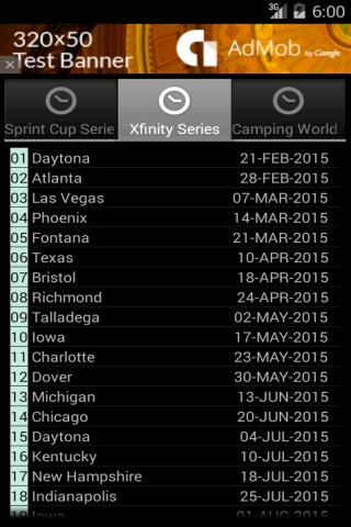 Unofficial Nascar Schedule截图1