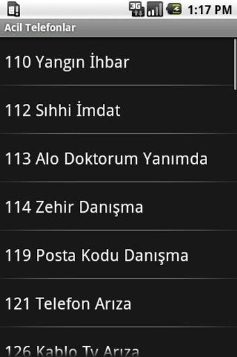 Acil Telefonlar截图4