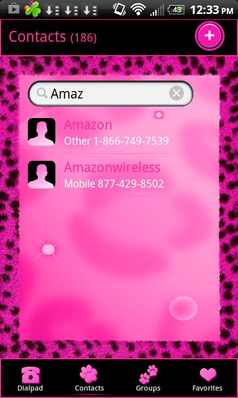 GO Contacts Pink Cheetah Theme截图1