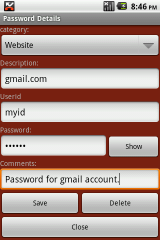 Kalyani Password Vault Lite截图5