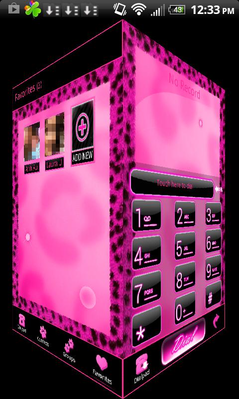 GO Contacts Pink Cheetah Theme截图6