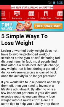 101 Tips For Losing 10 Pounds截图