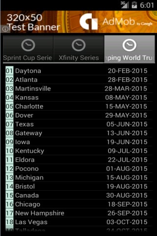 Unofficial Nascar Schedule截图4