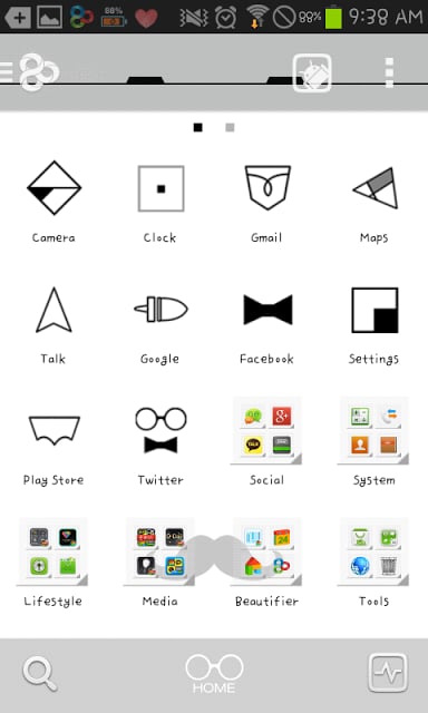 Simple grey GO Launcher theme截图2