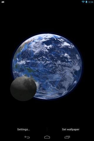 3D地球和月球壁纸截图1