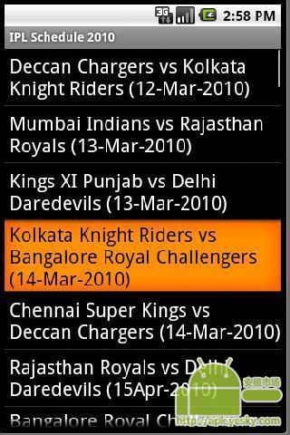 印度超级联赛日程表2010截图2