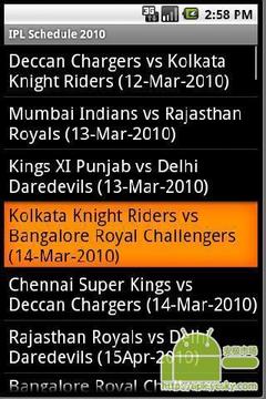 印度超级联赛日程表2010截图