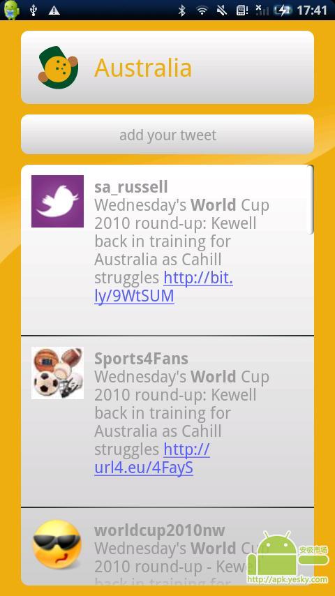 Twitter世界杯 （澳大利亚）截图3