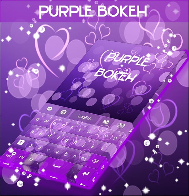 紫色背景虚化的键盘心截图3
