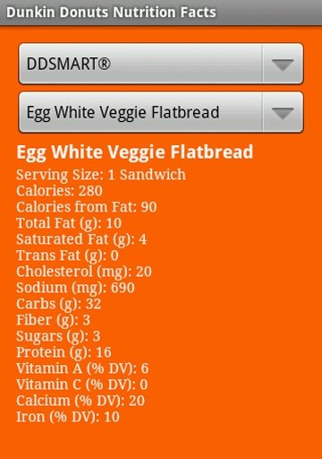 Dunkin Donuts Nutrition Facts截图6