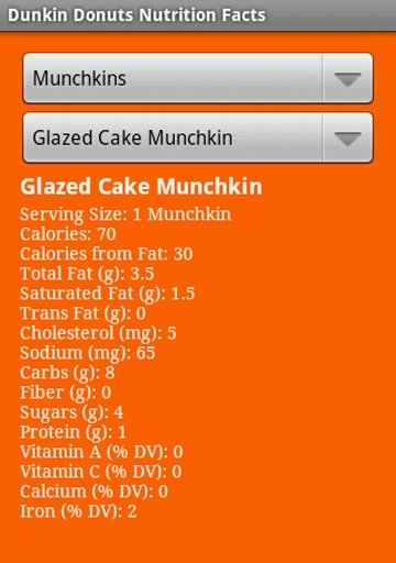 Dunkin Donuts Nutrition Facts截图3