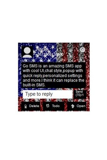 GO SMS Theme - USA Glitter截图1