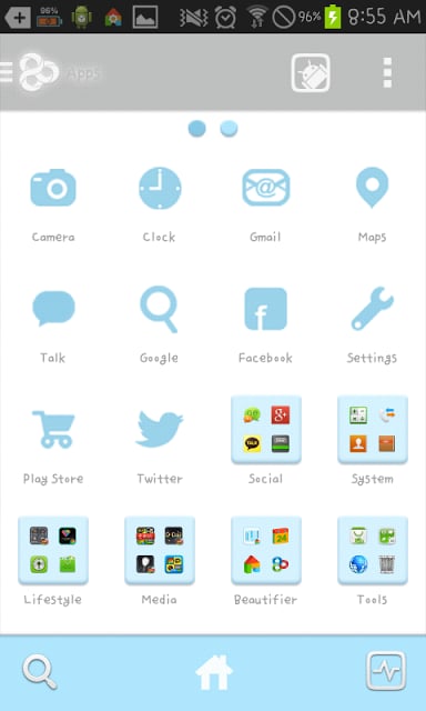 Blue Ocean go launcher theme截图2