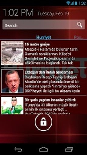 Turkish News Lockscreen截图3