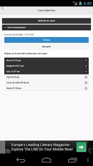 France Salah Time and Qiblah截图2