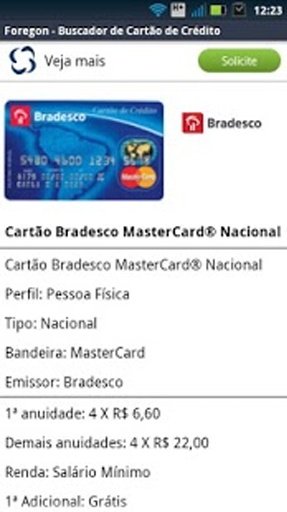 Buscador de Cart&atilde;o de Cr&eacute;dito截图1