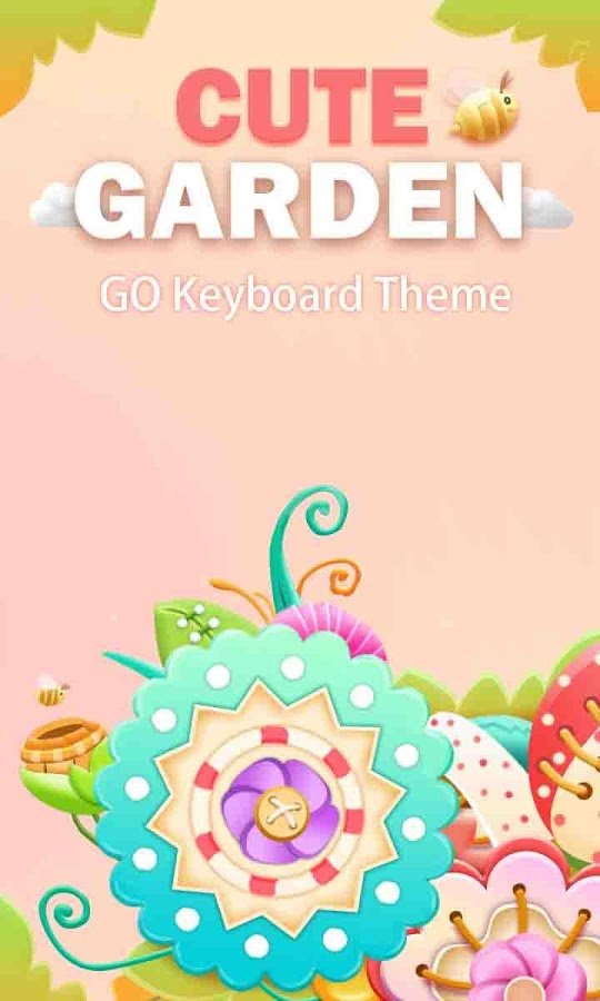 Cute Garden Go keyboard Theme截图7