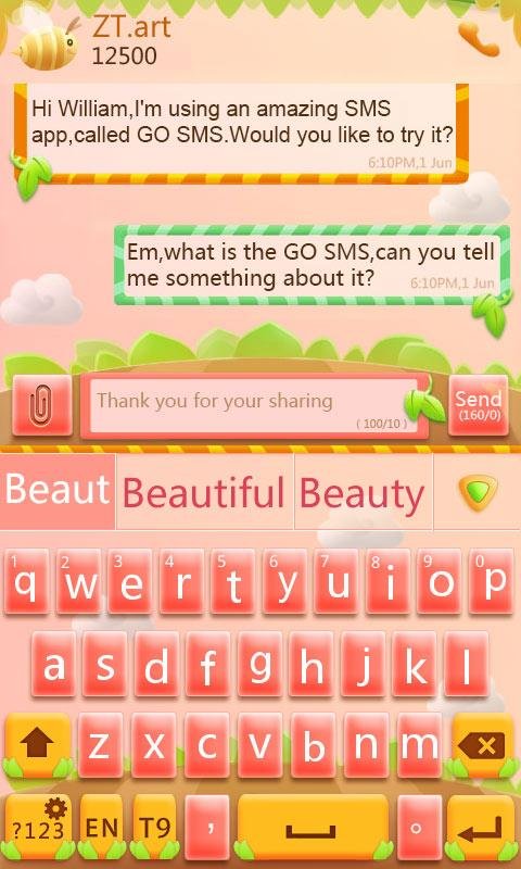 Cute Garden Go keyboard Theme截图6