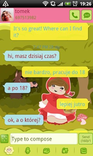 GO SMS Red Riding Hood Theme截图4