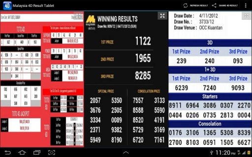 Malaysia 4D Result For Tablet截图2