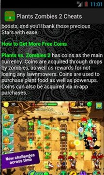 Cheats Guide Plants Zombies 2截图