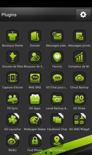 Dark Green GO SMS Theme截图3