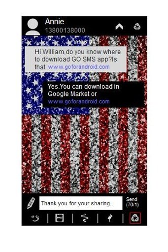 GO SMS Theme - USA Glitter截图2
