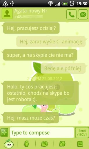 GO SMS Sweet Apple Theme截图4