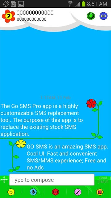 GO SMS Summer Flowers Theme截图1