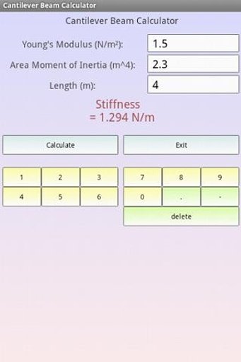 悬臂梁计算器截图4