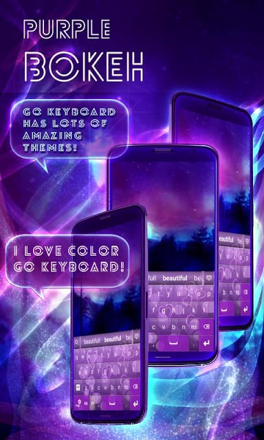 紫色背景虚化的键盘心截图1
