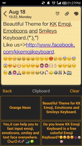 Orange Neon Theme KK Keyboard截图5